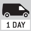 Paketversand per Kurierdienst: Die Dauer der internen Produktbereitstellung in Tagen ist im Piktogramm angegeben.